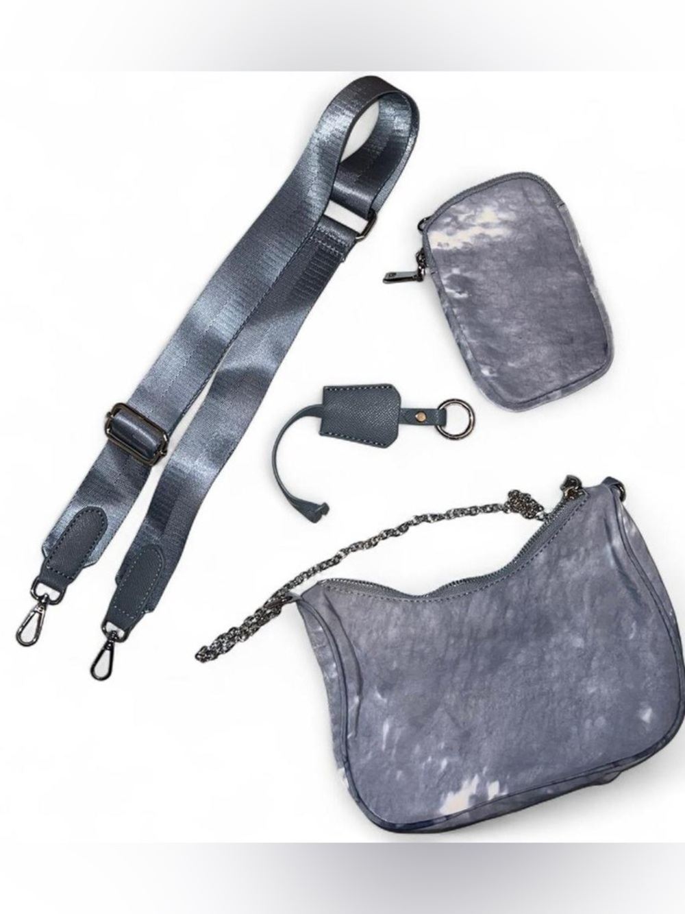 Mini Crossbody Bag Set in Gray with Removable Strap